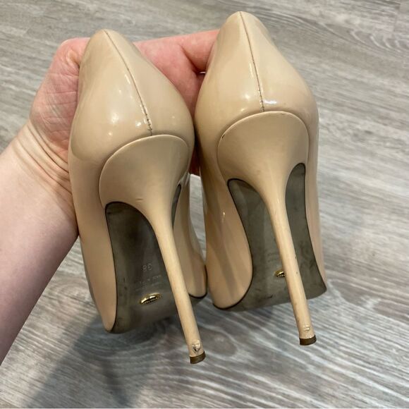 SERGIO ROSSI Beige Patent-leather pumps - Picture 4 of 9